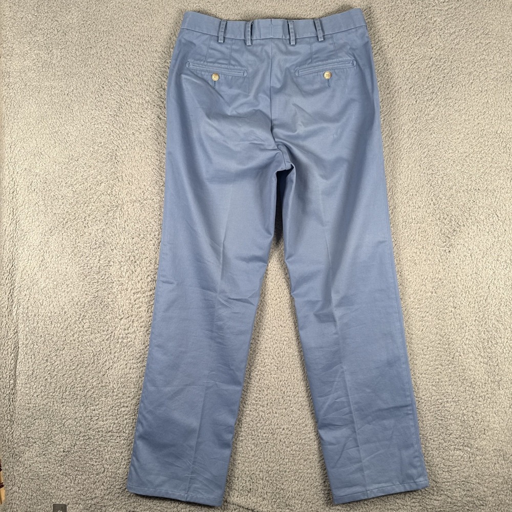 Peter Millar Pants Mens 32x30 Blue Flat Front Chino Raleigh Washed Twill - Picture 7 of 9